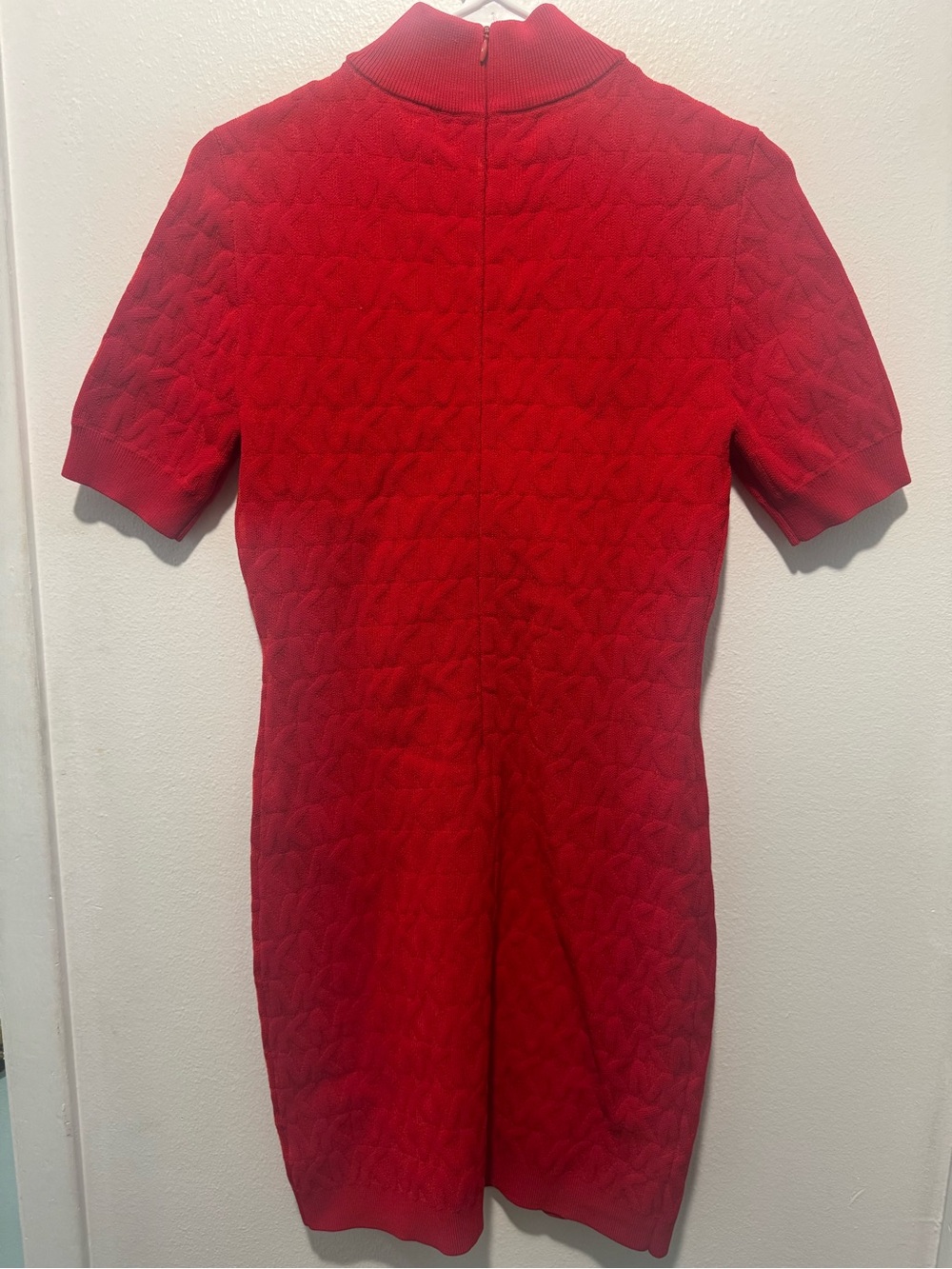 Michael Kors Red Short-Sleeve Turtleneck Mini Dress - Picture 5 of 8